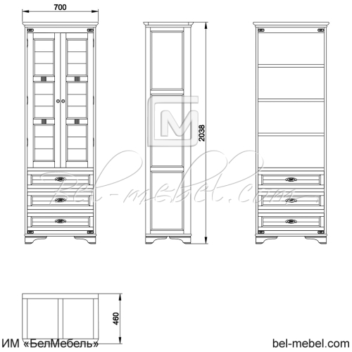 Шкаф для белья "Марина" СКМ-001-44-01