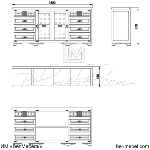 Тумба с витриной "Марина" СКМ-001-31