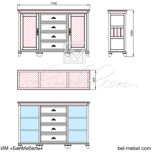 Тумба "Винтаж" СКМ-006-10