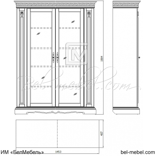 Шкаф для книг 2Д "Милана" П4.265.2.04