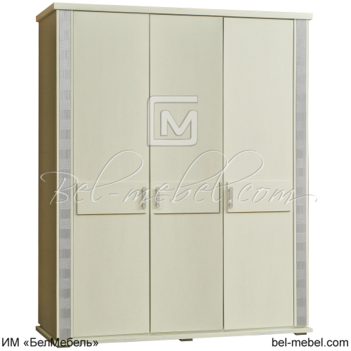 Шкаф для одежды Тунис 3-х П 344.01_1 Слоновая кость с серебрением