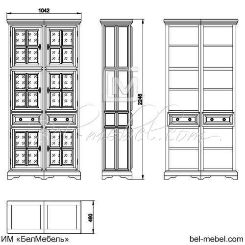 Шкаф для книг "Сальвина" эскиз 47