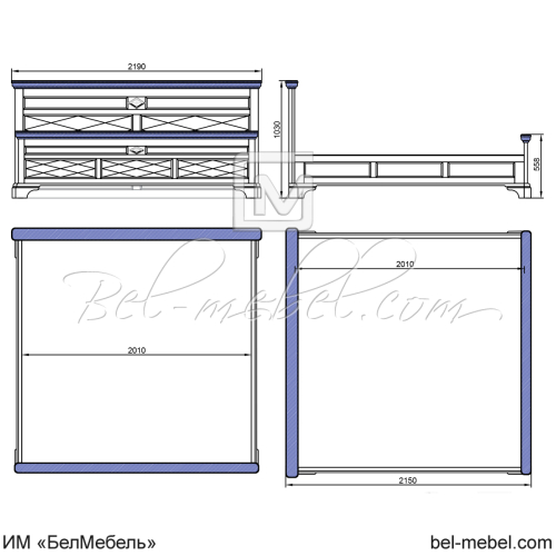 Кровать "Софи" эскиз 41/2000