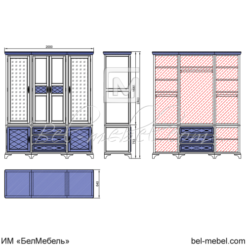 Шкаф для одежды "Софи" эскиз 68