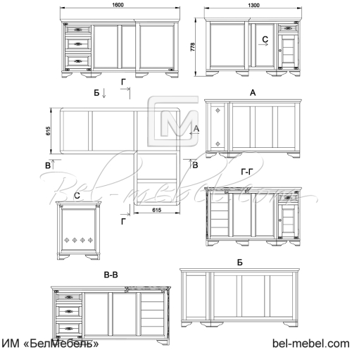 Стол письменный угловой "Марина" СКМ-001-52-01