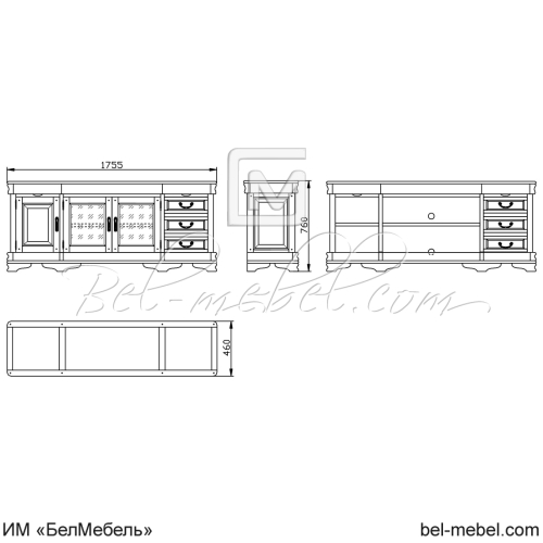 Тумба под ТВ "Маэстро" эскиз 152
