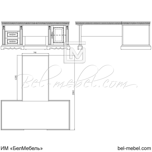 Стол письменный 2Т "Милана Классик" П4.0265.2.02