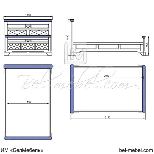 Кровать "Софи" эскиз 41/1200