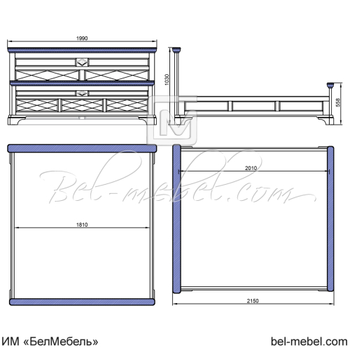 Кровать "Софи" эскиз 41/1800
