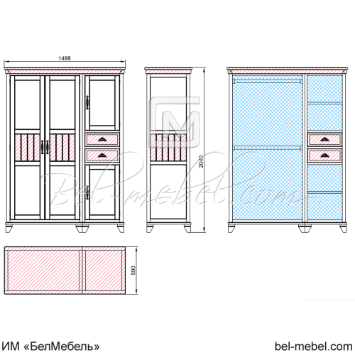 Шкаф для одежды "Винтаж" эскиз 43