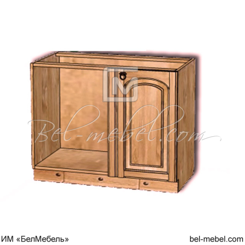 Шкаф-стол (правый) в угол "Викинг GL" №6 (990мм, с полкой)