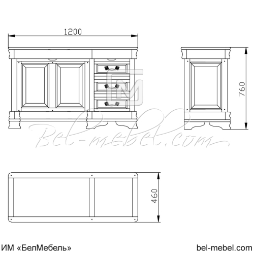 Стол туалетный "Маэстро" СКМ-002-34-01