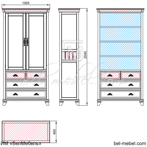 Шкаф для одежды "Винтаж" СКМ-006-29