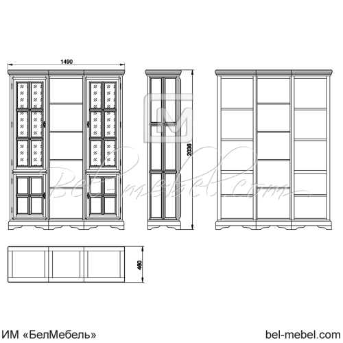 Шкаф для книг "Сальвина" СКМ-003-35