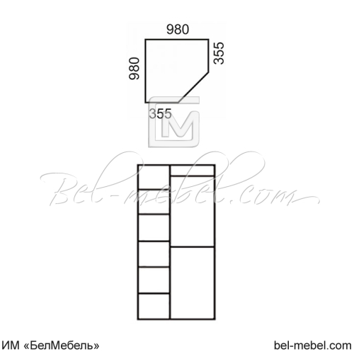 Шкаф для одежды угловой OLIVIA 2D
