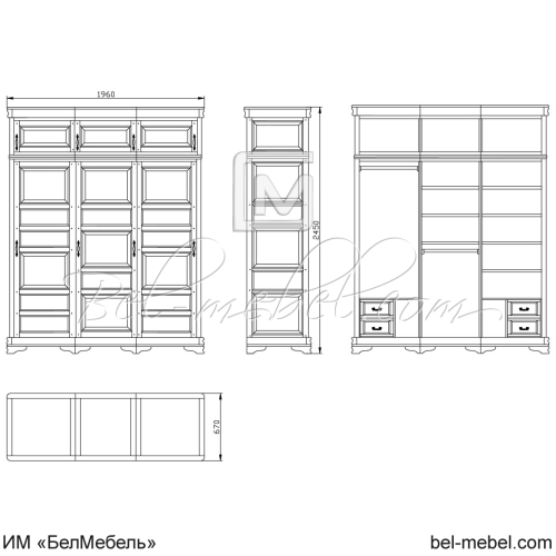 Шкаф для одежды "Маэстро" эскиз 174