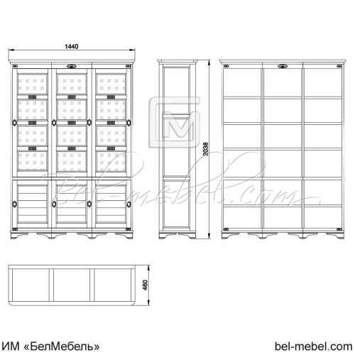 Шкаф для книг "Марина" эскиз 69