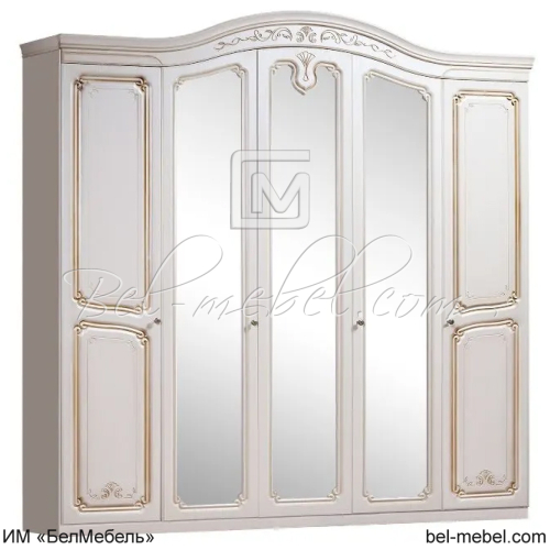 Шкаф для одежды 5-дв "Валерия" (Жемчуг)