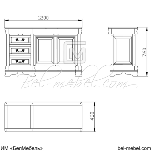 Стол туалетный "Маэстро" СКМ-002-34