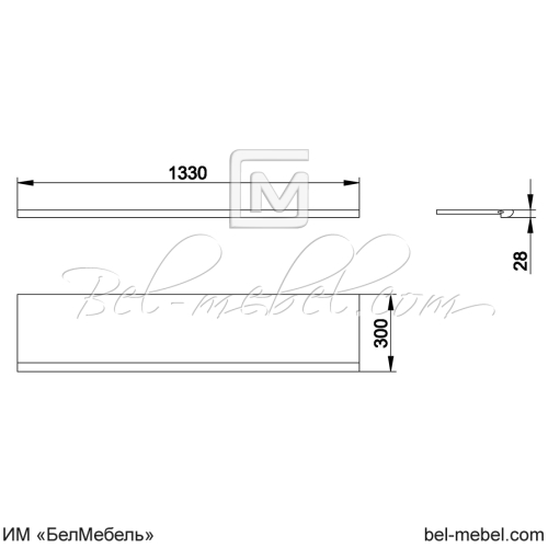 Полка настенная "Марина" СКМ-001-62/1330