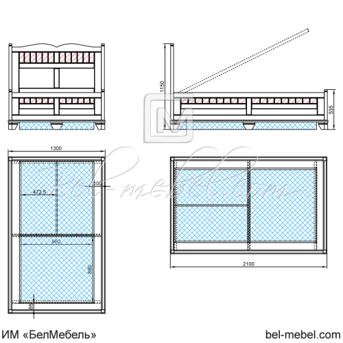 Кровать "Винтаж" СКМ-006-23П/1200