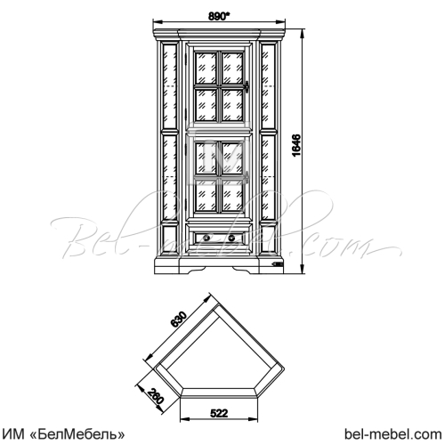 Витрина угловая "Сальвина" СКМ-003-51-01