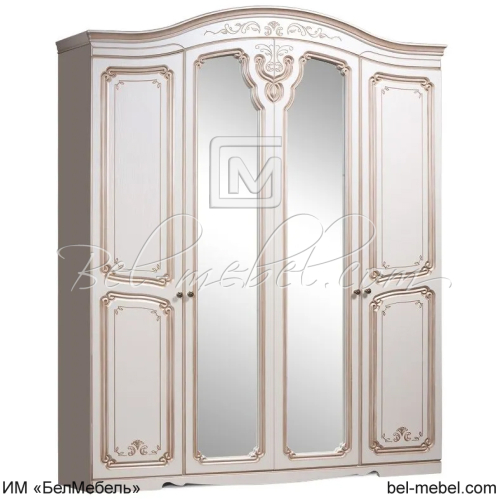 Шкаф для одежды 4-дв "Валерия" (Жемчуг)