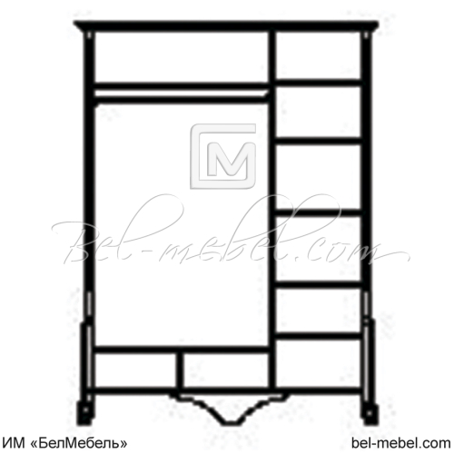 Шкаф для одежды "Луиза" 3-х дв. без зеркала ММ-227-01/03Б