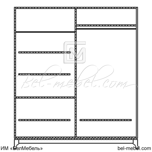Шкаф для одежды "Сабрина" 4-х дв. с зеркалом ММ-302-01/04