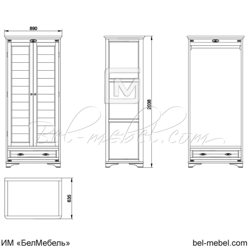 Шкаф для одежды "Марина" эскиз 53
