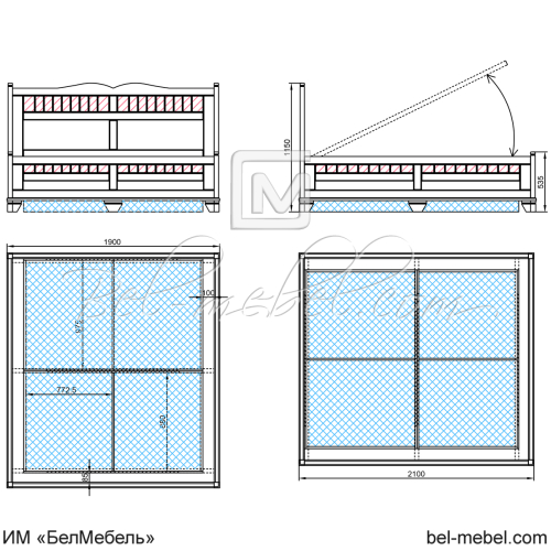 Кровать "Винтаж" СКМ-006-23П/1800