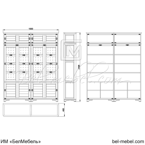 Шкаф для книг "Марина" эскиз 72