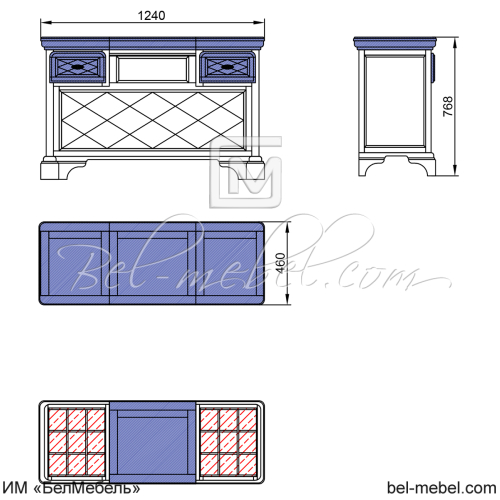 Стол туалетный "Софи" СКМ-004-70