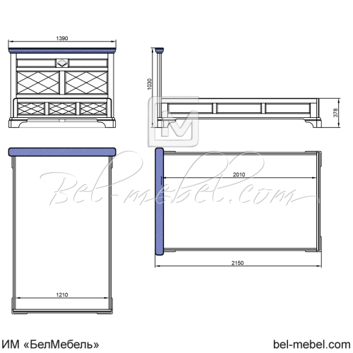 Кровать "Софи" СКМ-004-23/1200