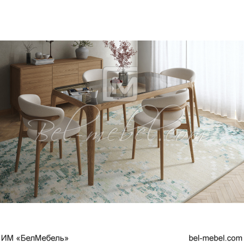 Стол обеденный со стеклом "Порто"