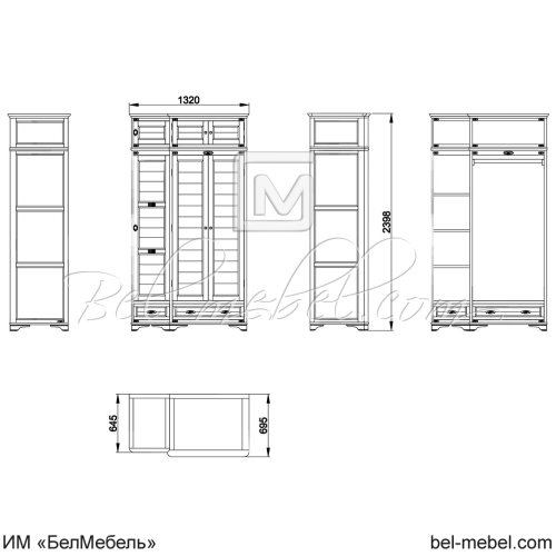 Шкаф для одежды "Марина" эскиз 57