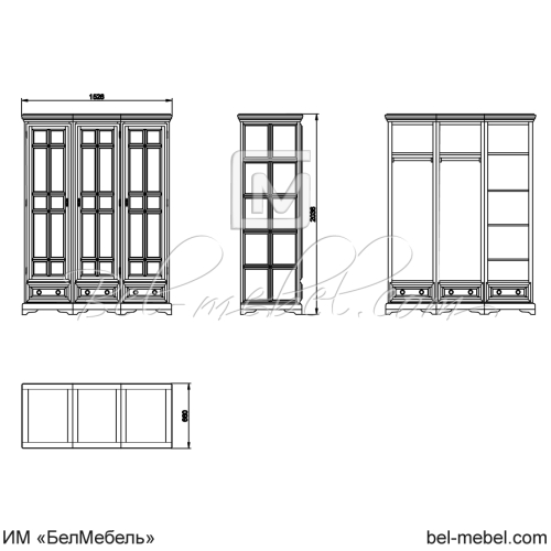 Шкаф для одежды "Сальвина" эскиз 111