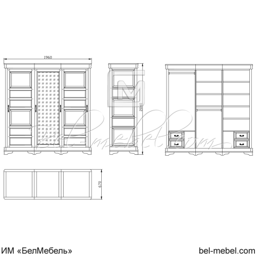 Шкаф для одежды "Маэстро" эскиз 176