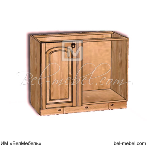 Шкаф-стол (левый) в угол "Викинг GL" №6 (990мм, с полкой)