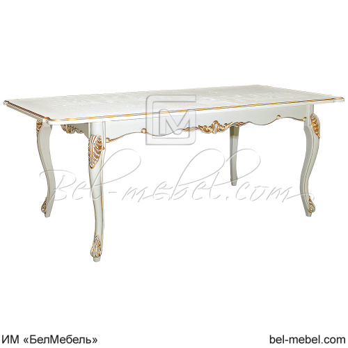 Стол Альба 1P П 498_02 Слоновая кость с золочением