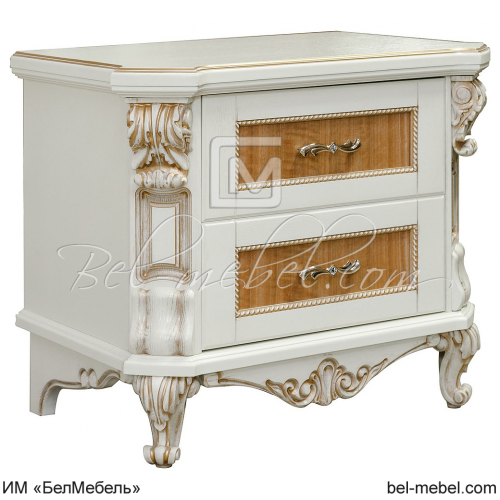 Тумба прикроватная Альба 03с 1 П 524.03с Слоновая кость с золочением