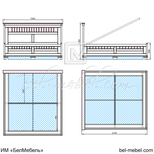 Кровать "Винтаж" СКМ-006-24П/1800