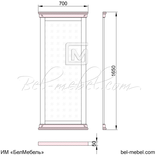 Зеркало "Винтаж" СКМ-006-34