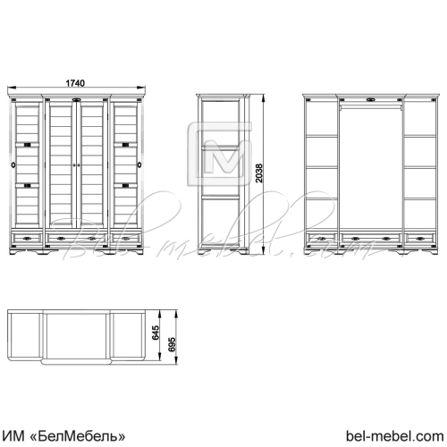 Шкаф для одежды "Марина" СКМ-001-14