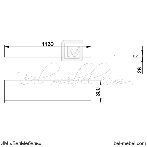 Полка настенная "Марина" СКМ-001-62/1130