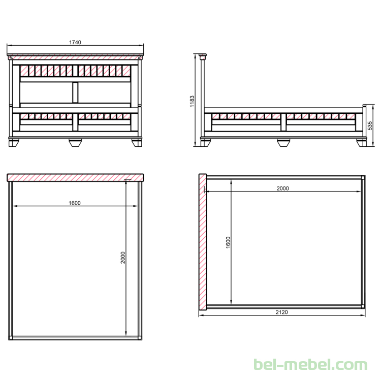 Кровать "Винтаж" СКМ-006-24/1600