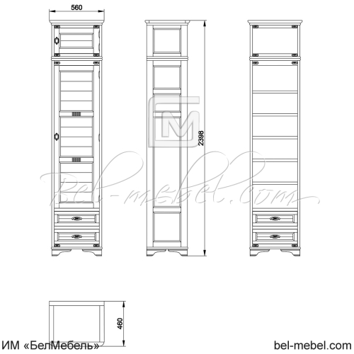 Шкаф для белья "Марина" эскиз 118