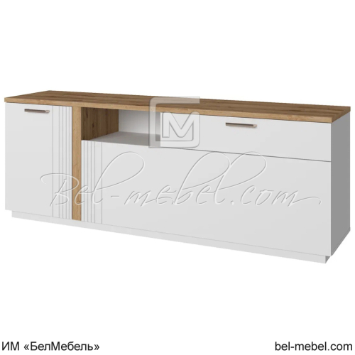 Тумба MATEO (Матео) RTV 2D1SN Белый + Дуб Наварра