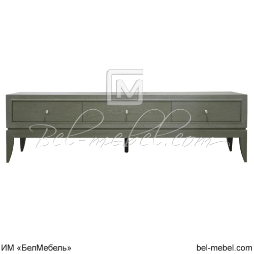 Тумба под ТВ Орта ММ-389-05 Олива + белая патина вид спереди