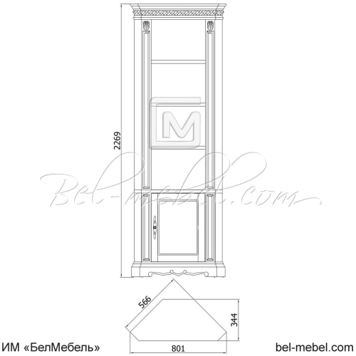 Шкаф комбинированный угловой "Милана Классик" П4.0265.2.22